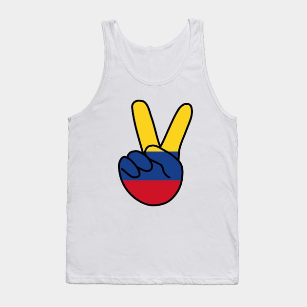 Colombia Flag V Sign Tank Top by DiegoCarvalho